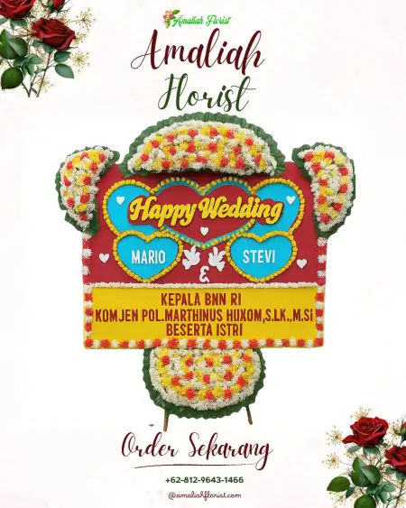 Papan Bunga Pernikahan Permisan